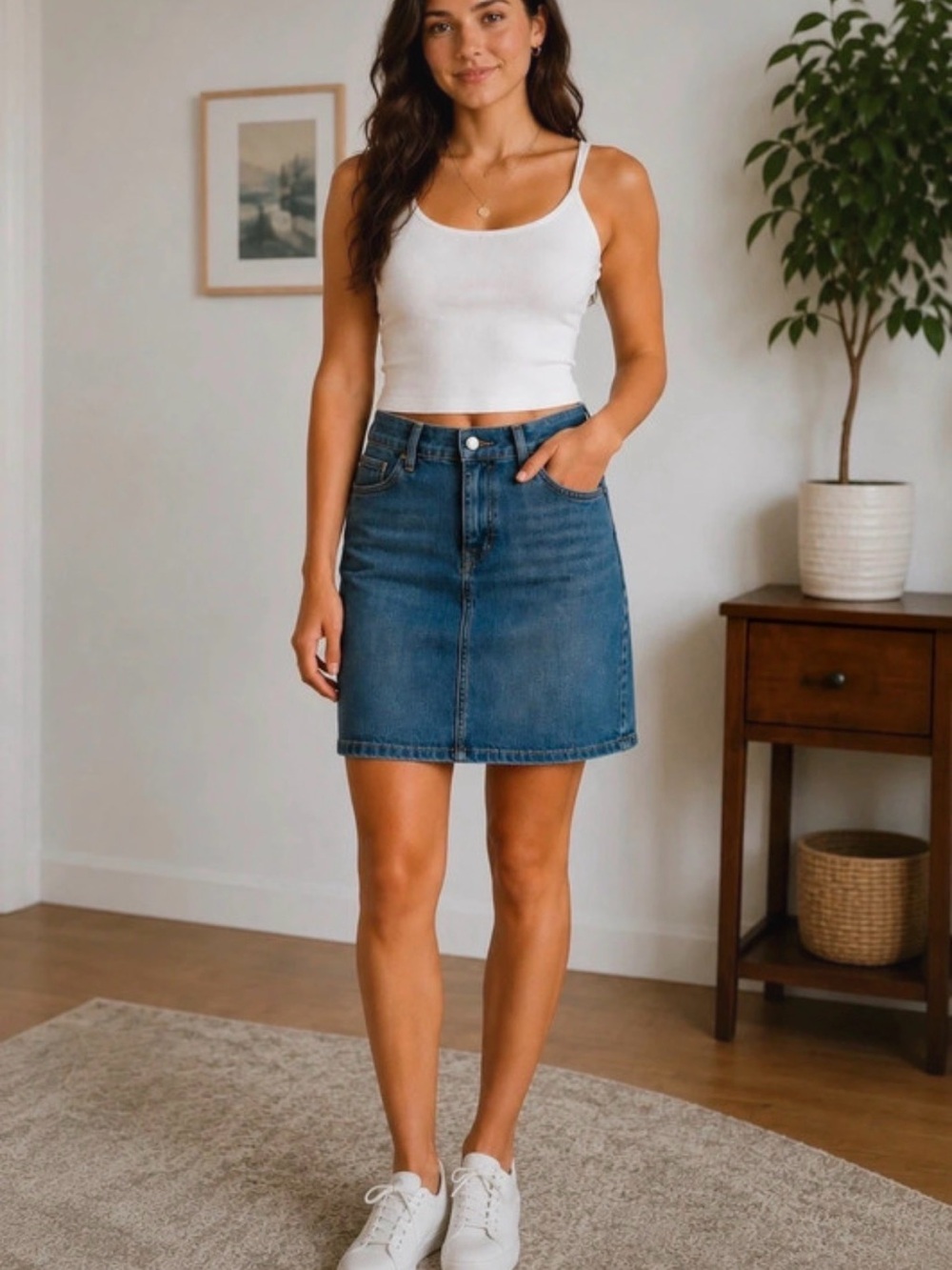 GAP Straight-Leg Women's Jeans Skirt - Blue Wash